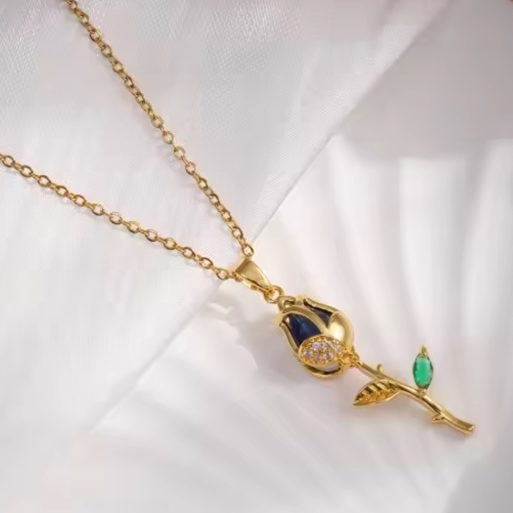 Gold Filled Cubic Zirconia Tulip Necklace